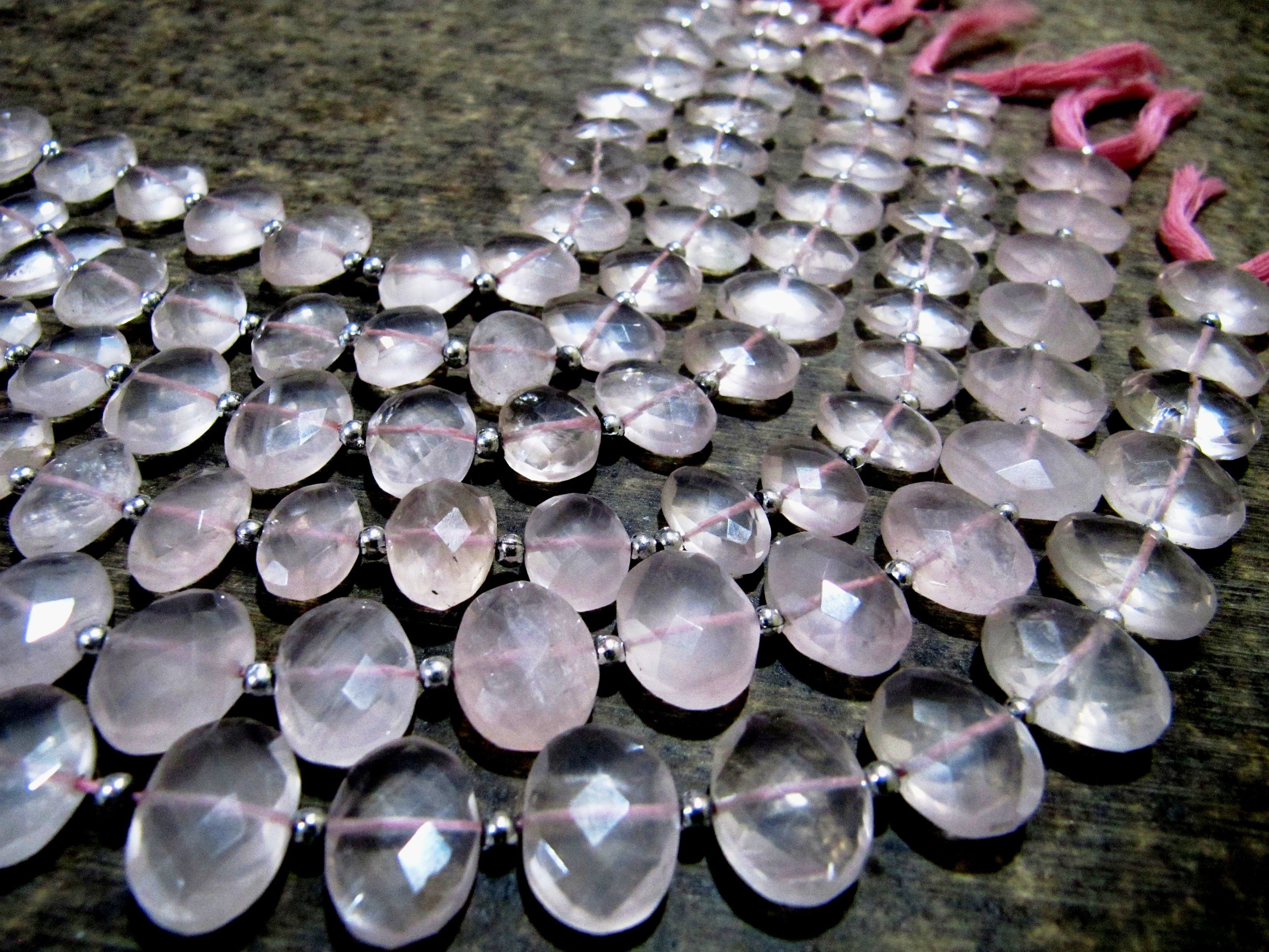 Natural Rose Quartz Oval Shape  10x15mm Beads