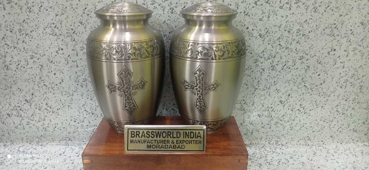BRASS HIGH QUALITY RELIGIOUS URN FUNERAL SUPPLIES