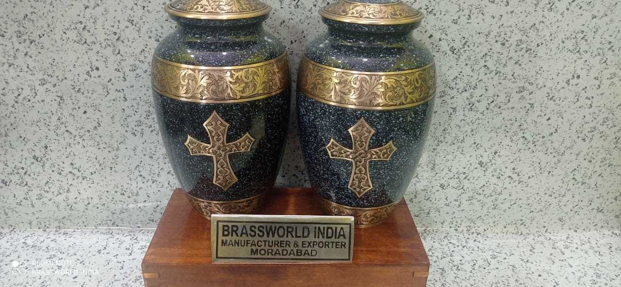 BRASS HIGH QUALITY RELIGIOUS URN FUNERAL SUPPLIES