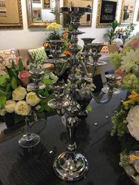 Menorah Black Antique Candle Holder