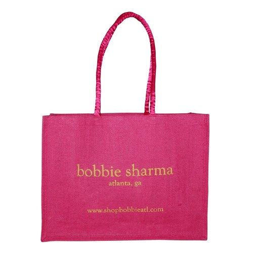 Available In All Color Pp Laminated Jute Tote Bag With Satin Wrapped Cotton Rope Padded Handle