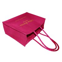 PP Laminated Jute Tote Bag With Satin Wrapped Cotton Rope Padded Handle