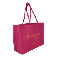PP Laminated Jute Tote Bag With Satin Wrapped Cotton Rope Padded Handle