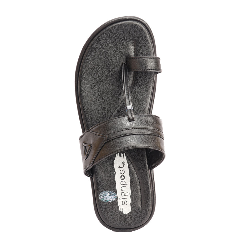 Men's Black Kolhapuri Slippers