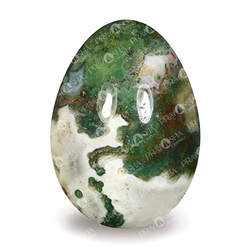Prayosha Crystals Moss Agate Egg