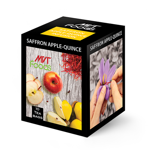 Saffron Apple-Quince Infusion Pack Size: 6.5X7X8