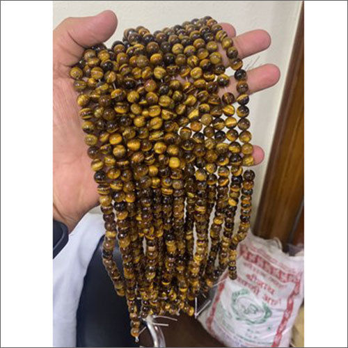 Natural Round Plain Tiger Eye Gemstone Beads Strand Line