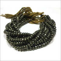 Pyrite Rondelle Shape Gemstone Beads - Beads Colour: Dark Gold