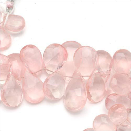 Pear Rose Quartz Badam Beads