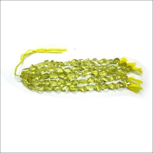 Lemon Topaz Nugget Shape Faceted Beads - Beads Colour: Green