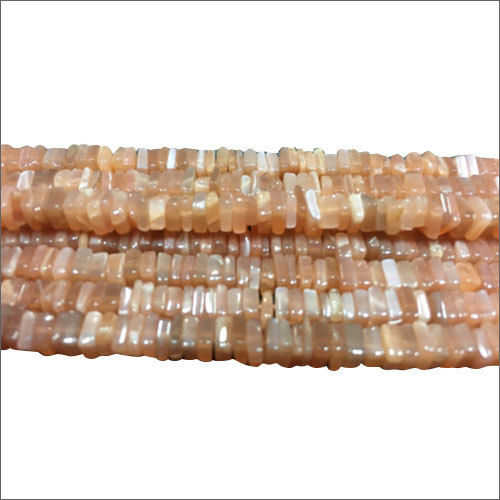 Pink Moonstone Heishi Square Shape Gemstone Beads