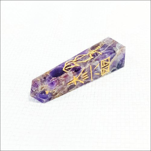 Amethyst Spiritual Engraved Reiki Symbol Obelisk