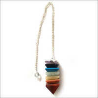 Seven Chakra Pyramid Pendulum - Multicolor Healing Crystal | Balances Body And Mind, Energetically Influences Senses