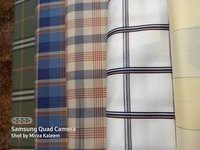 Multi brand Multicolor polyester check shirt fabric, Dry clean
