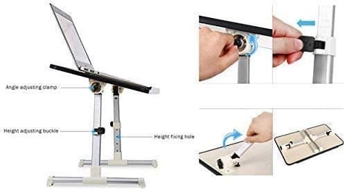 ADJUSTABLE PORTABLE LAPTOP TABLE WITH FOLDABLE LEGS