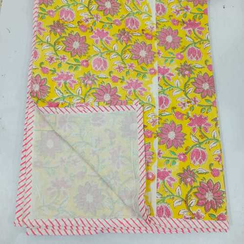 Yellow &  Pink Multicolor Printed Baby Doahr
