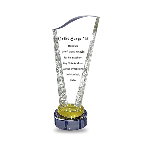 White and Golden Color Acrylic Trophy