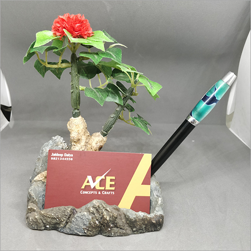 Artificial Plant With Card Holder & Pen Holder