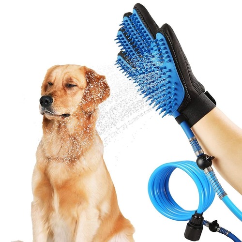 PET BATHING GLOVE SHOWER SPRAYER AND SCRUBBER By CHEAPER ZONE