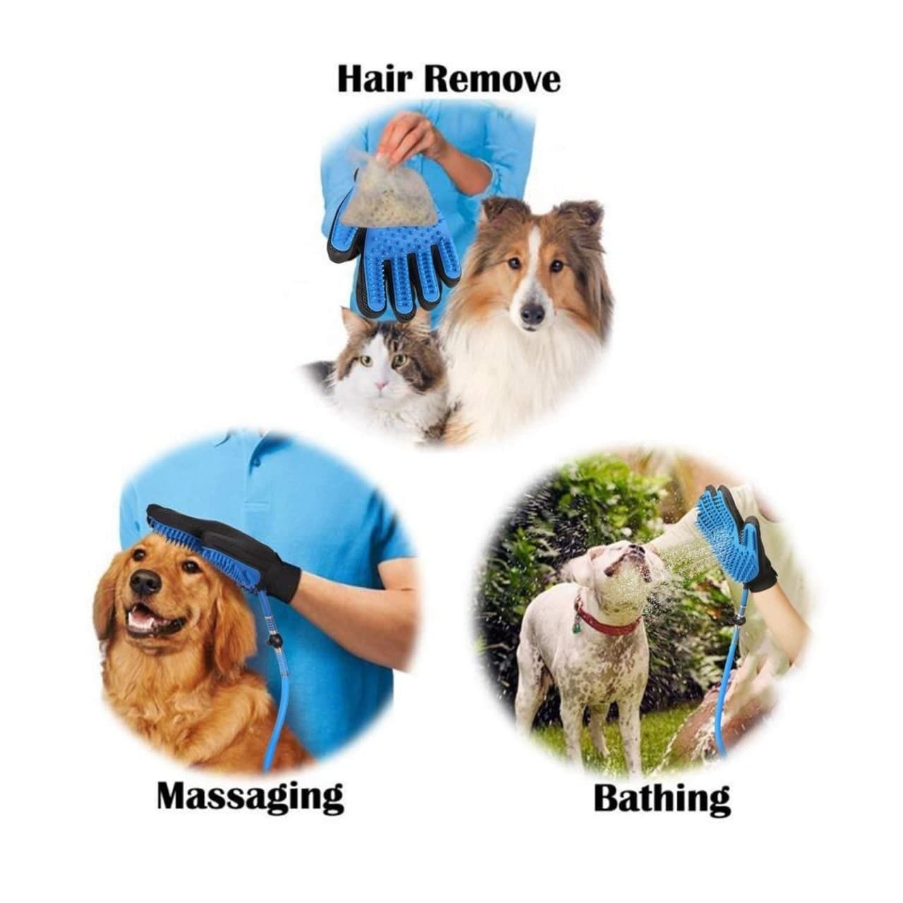 PET BATHING GLOVE SHOWER SPRAYER AND SCRUBBER