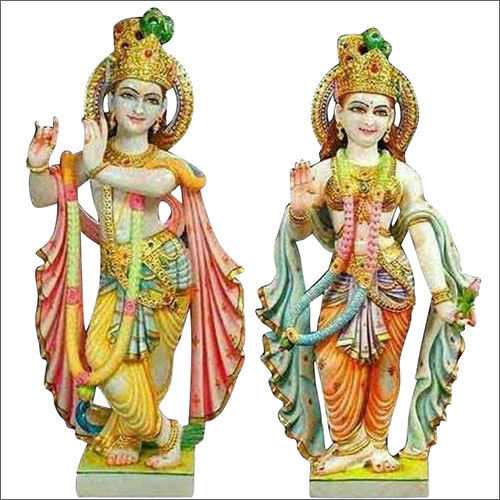 Any Color Polished Marble Lord Radha Krishna Statue