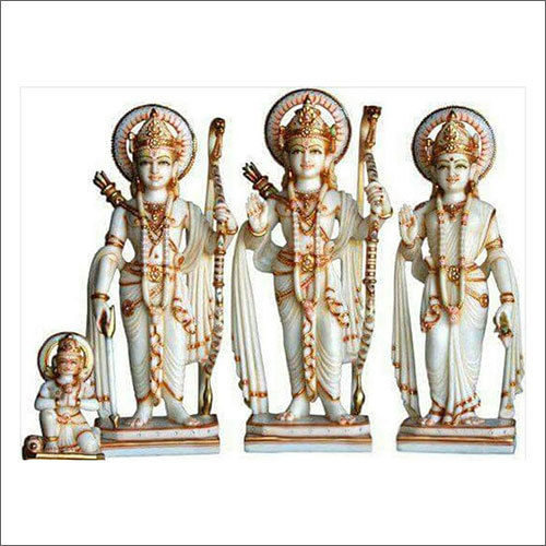 Any Color White Marble Ram Darbar Statue Set