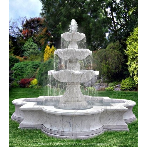 White Marble Garden Fountain Power Source: Electric