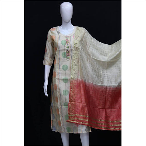 Washable Ladies Chanderi Silk Kurti