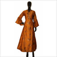 Ladies Silk Gown - Cotton Fabric, Customized Sizes S, M, L, Xl - Quick Dry, Washable, Full Sleeves, All Season Wear
