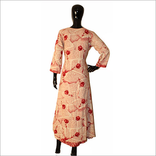 Washable Ladies Printed Rayon Gown