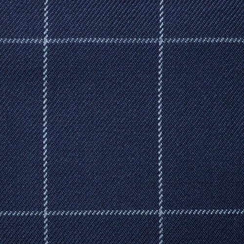 Block Print Silver Check Pattern polyester Suiting Fabric