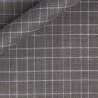 Block Print Silver Check Pattern polyester Suiting Fabric