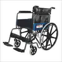 Folding Wheel Chair With Mag Wheel - Steel Frame, 64cm Width, Black, 24" Mag Wheels | Quick Release Folding, Adjustable Armrest & Leg Rest, Safety Belt, Detachable Foot Rest