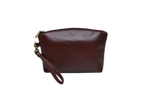 Brown Leather Ladies Toiletry Bag