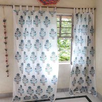 Red Flower printed handmade curtain