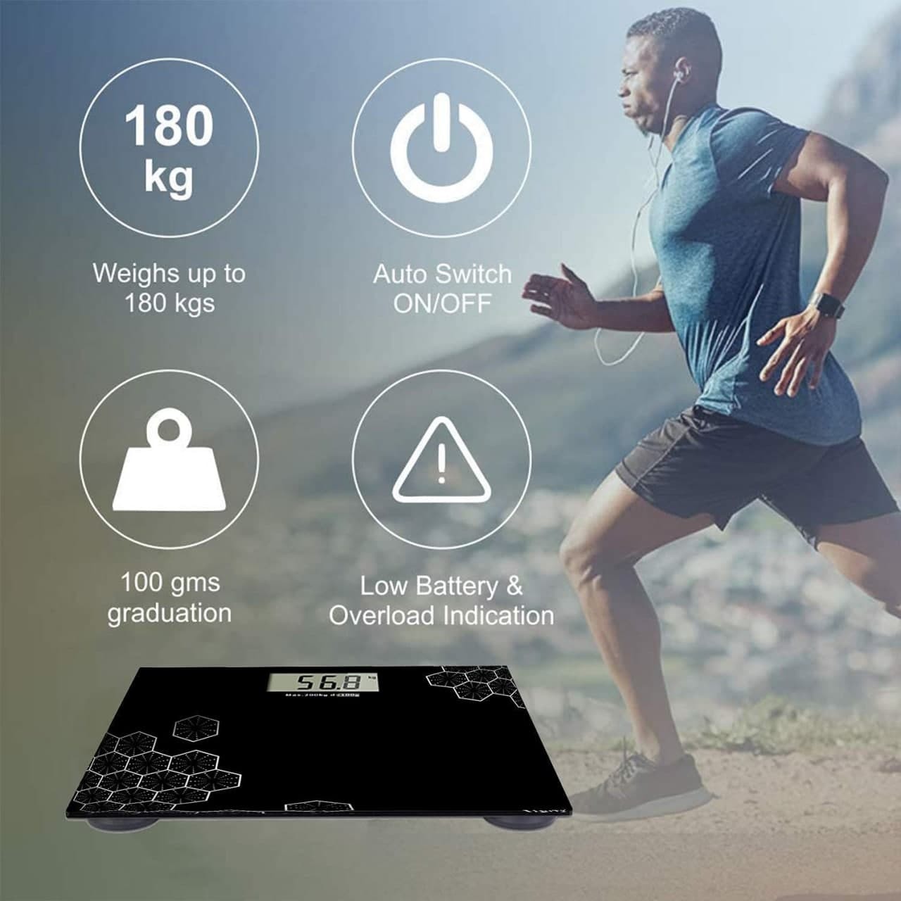 NEW BLACK BATHROOM DIGITAL SCALE