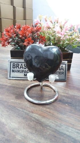 BLACK HEART WITH STAND KEEPSAKE CREMATION URN FUNERAL SUPPLIES