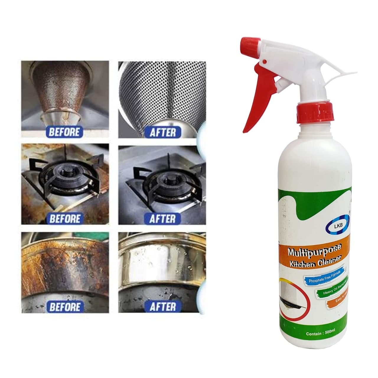 KITCHEN OIL and GREASE STAIN CLEANING REMOVER SPRAY 500 ML