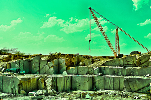 Stone Mining Derrick Crane