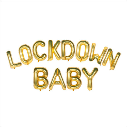 Lockdown Baby Text Foil Balloons