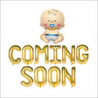 Baby Coming Soon Text Foil Balloons