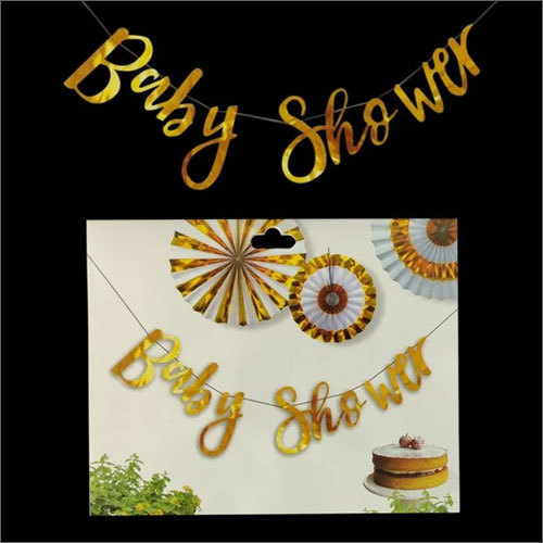 3 feet Baby Shower Banner Gold