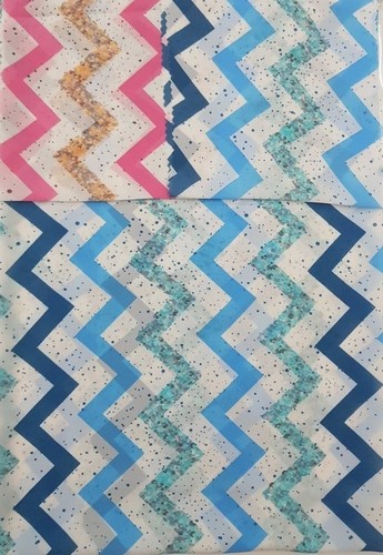 Zig Zag Printed polyester Fabric For Garments