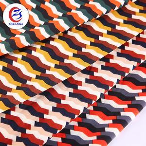 Zig Zag Printed polyester Fabric For Garments