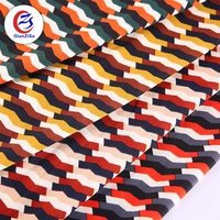 Zig Zag Printed polyester Fabric For Garments