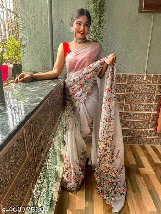 Embroidery Work Saree Collection