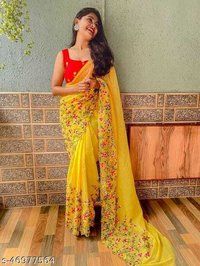 Embroidery Work Saree Collection