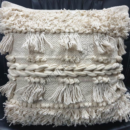 Decorative New Designer Stylish Cotton Cushion Covers With Beautiful Fringes