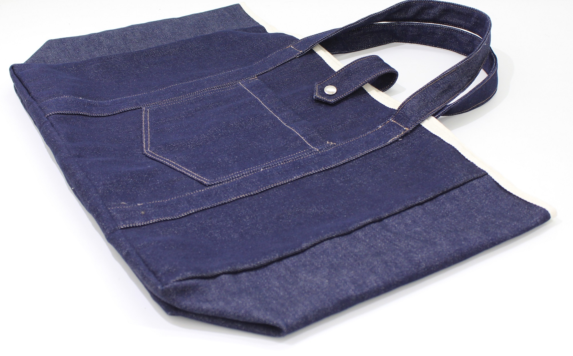 12 Oz Denim Tote Bag With Front Pocket