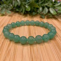 Green Aventurine Bracelet, 8.5 mm Natural Gemstones
